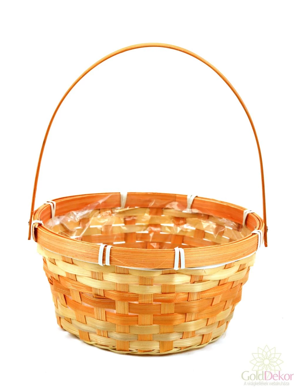 Kerek füles bambusz kosár - Narancs