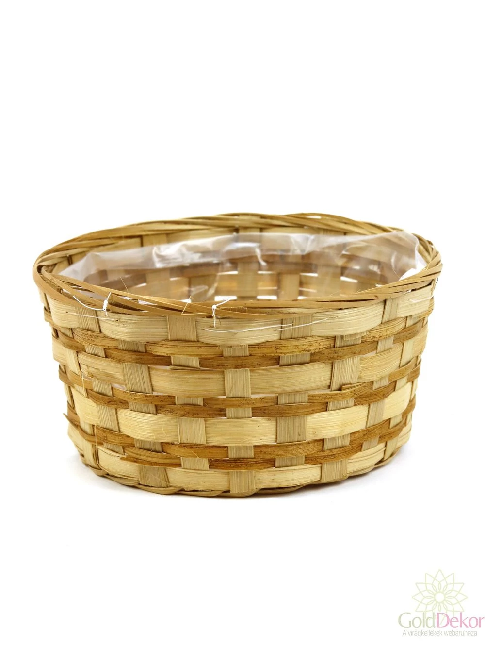 Natúr kerek bambusz kosár