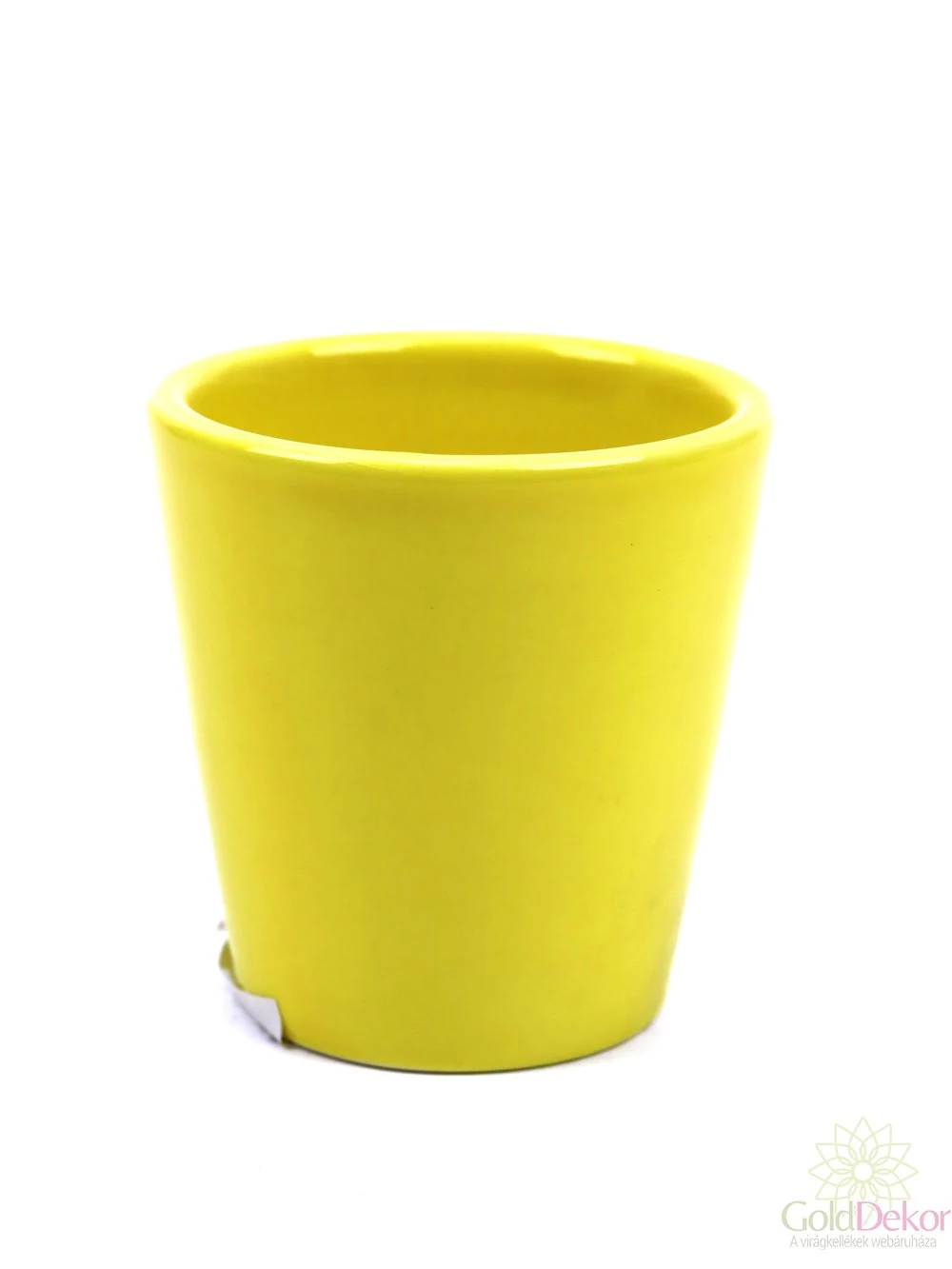 Színes kerámia kaspó 6,5 cm - Sárga
