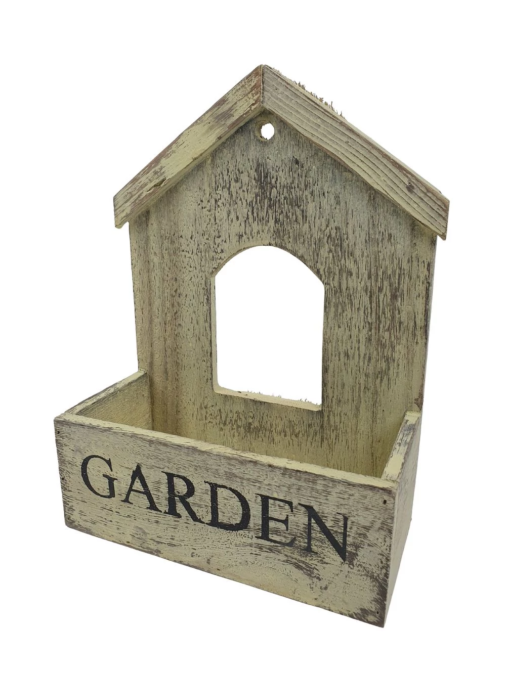 GARDEN felíratos fa ház tartó - Krém