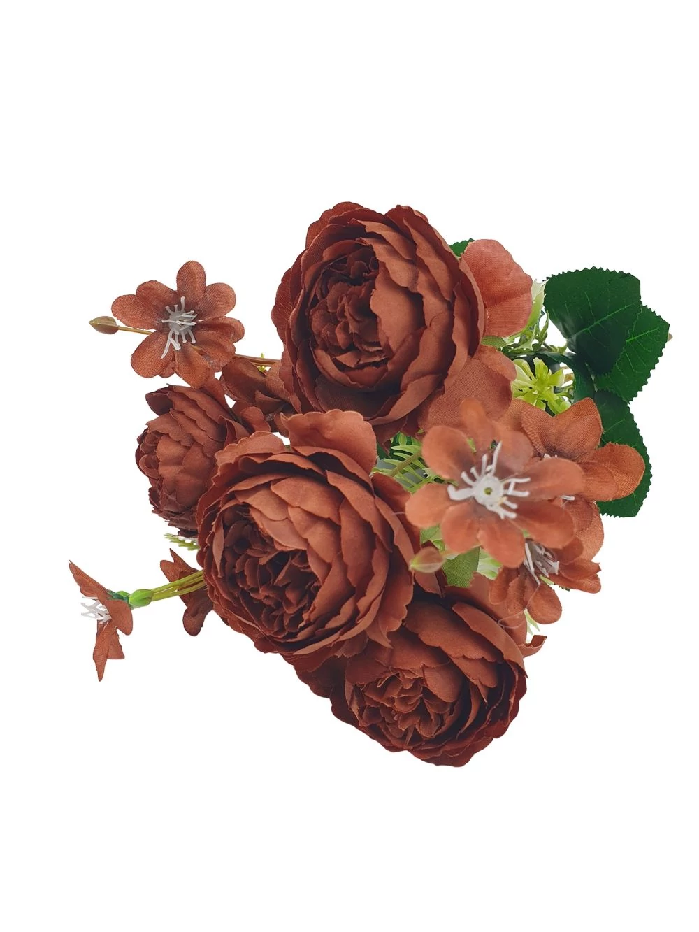 4 fejes peonia csokor  - Barna