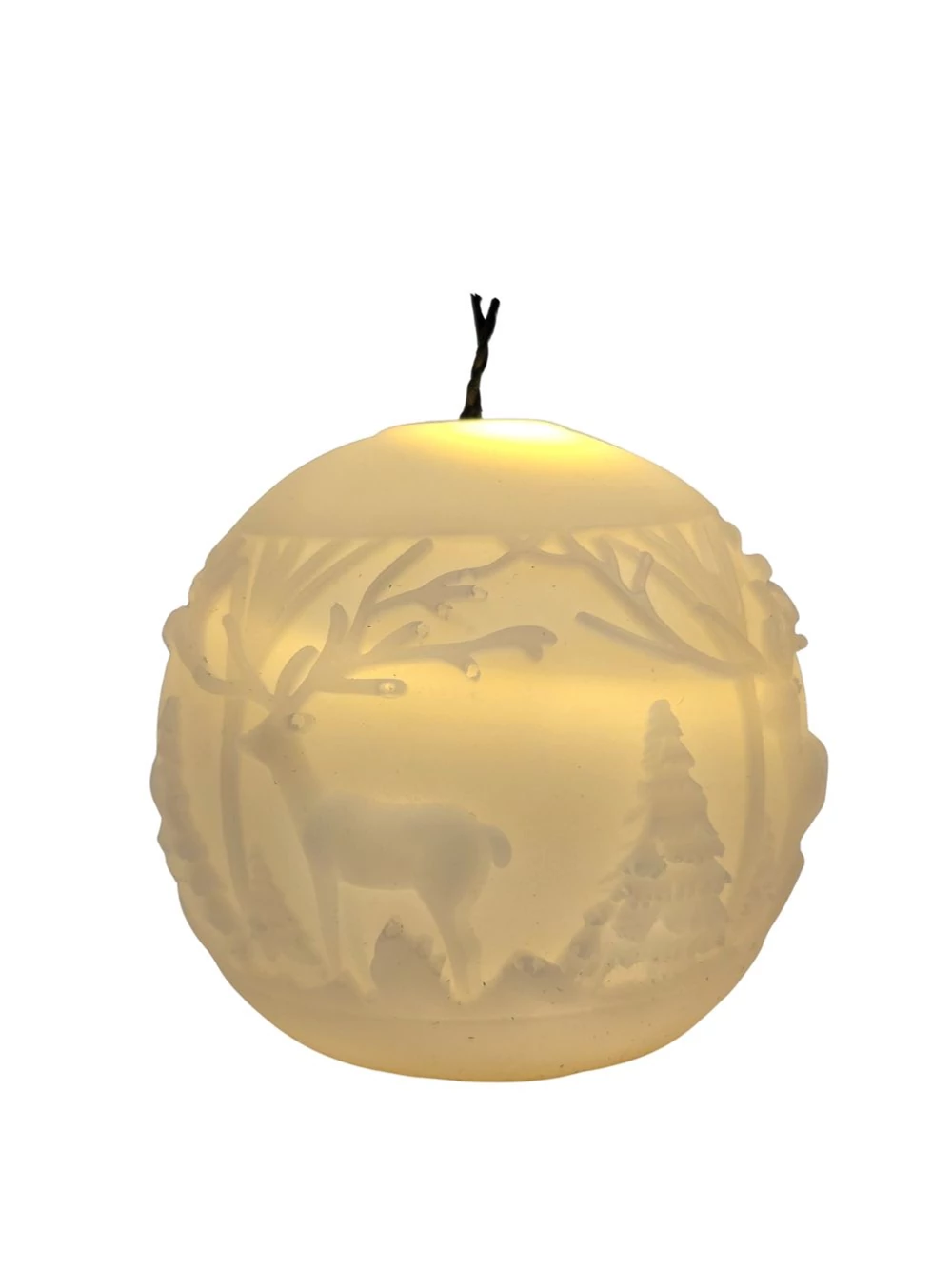 Led gyertya gömb - Szarvasos mintával