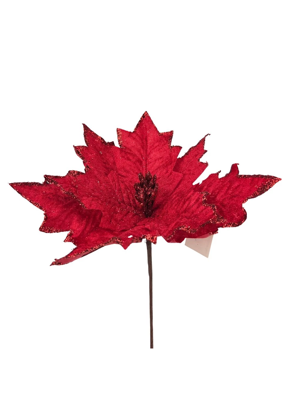 Nagy glitteres szélű mikulás virág - Piros