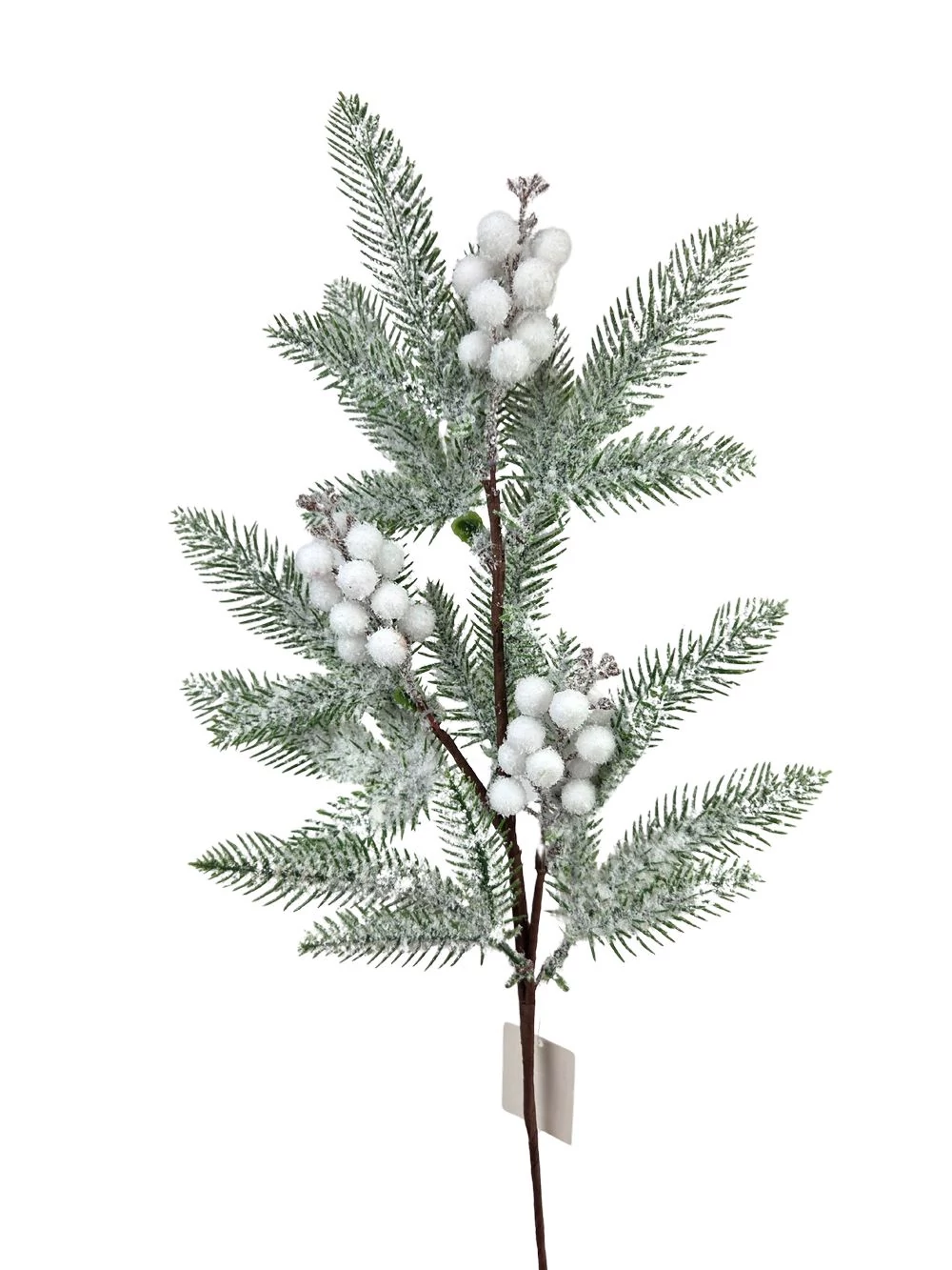 Havas fenyőág fehér bogyóval