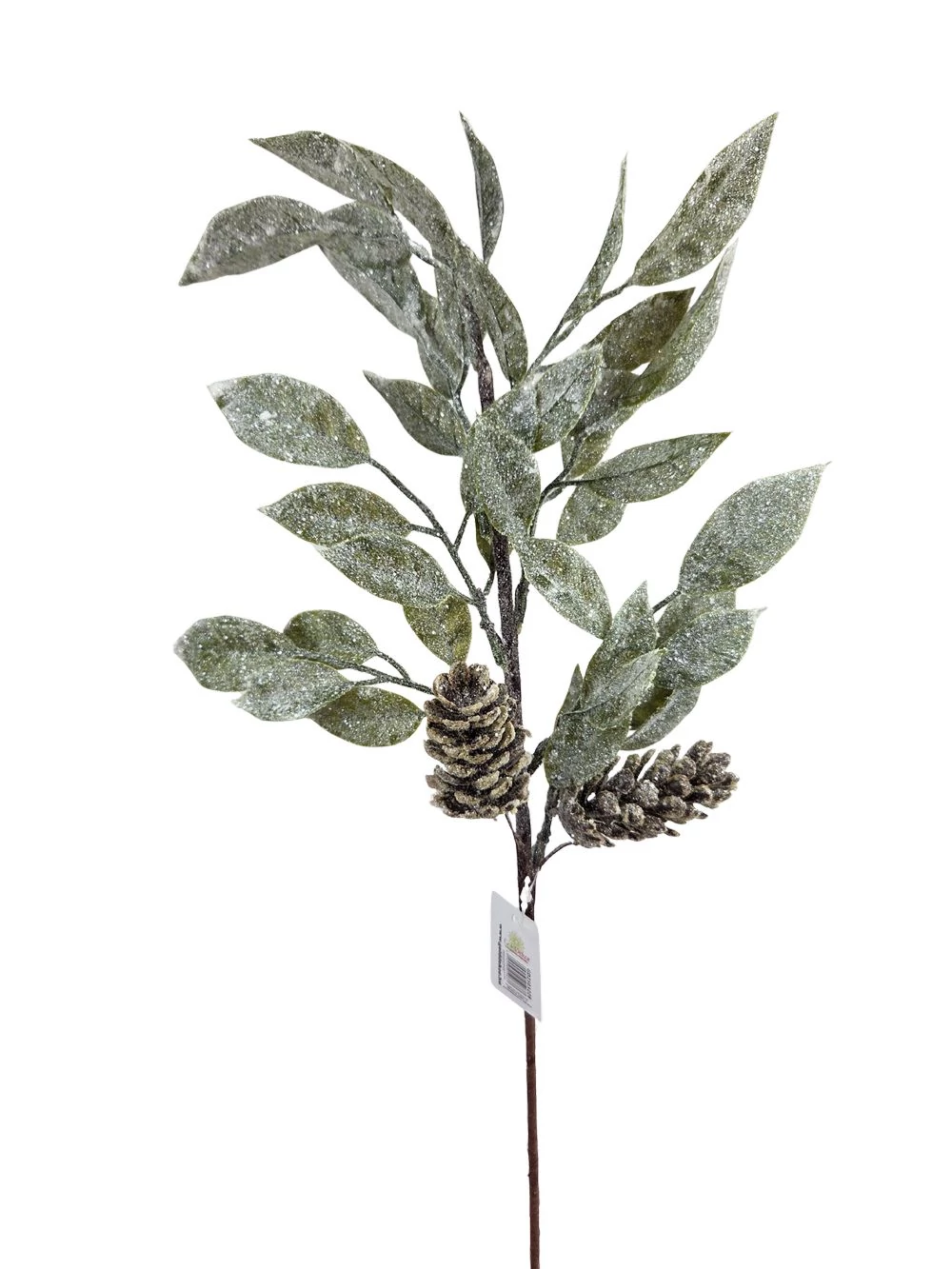 Hamvas csillámos leveles ág tobozzal