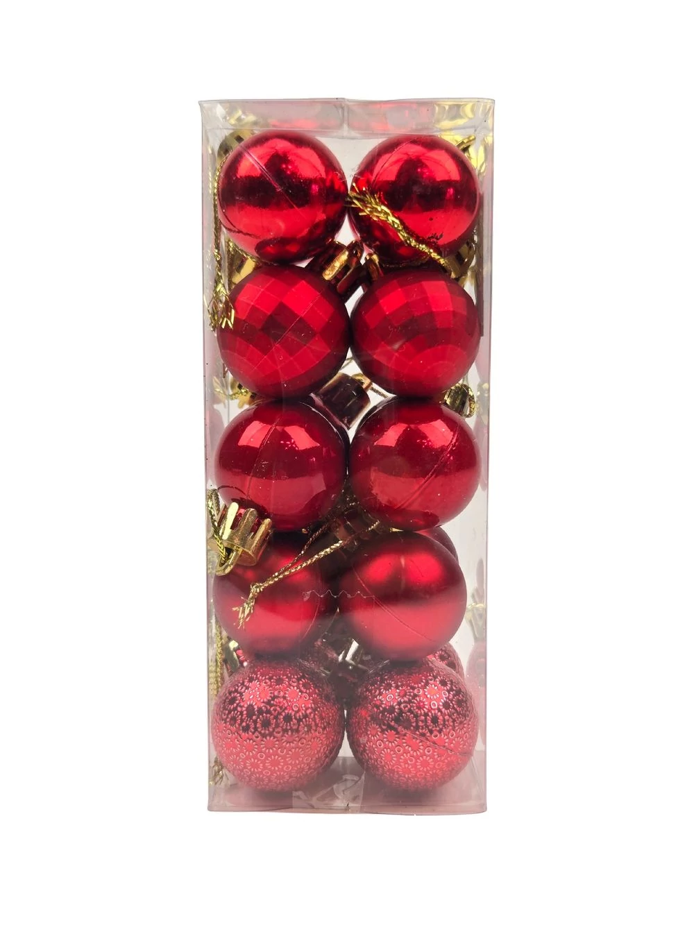 Karácsonyi gömb szett mix 3 cm*20 - Piros