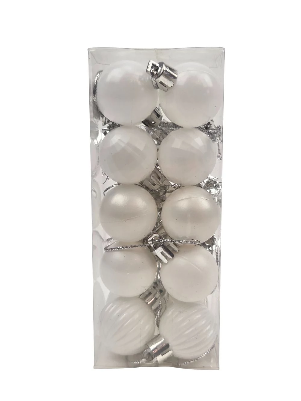 Karácsonyi gömb szett mix 3 cm*20 - Fehér