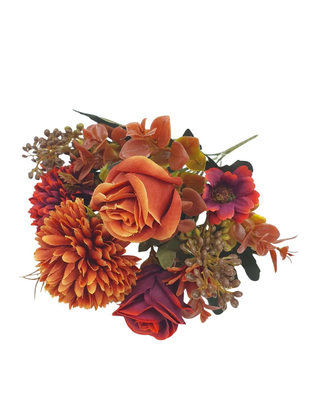 Rózsa-krizantém vegyes kicsi csokor - Rozsda