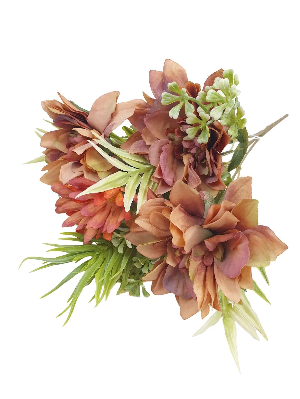 Dália csokor vegyes kiegészítővel - Barna