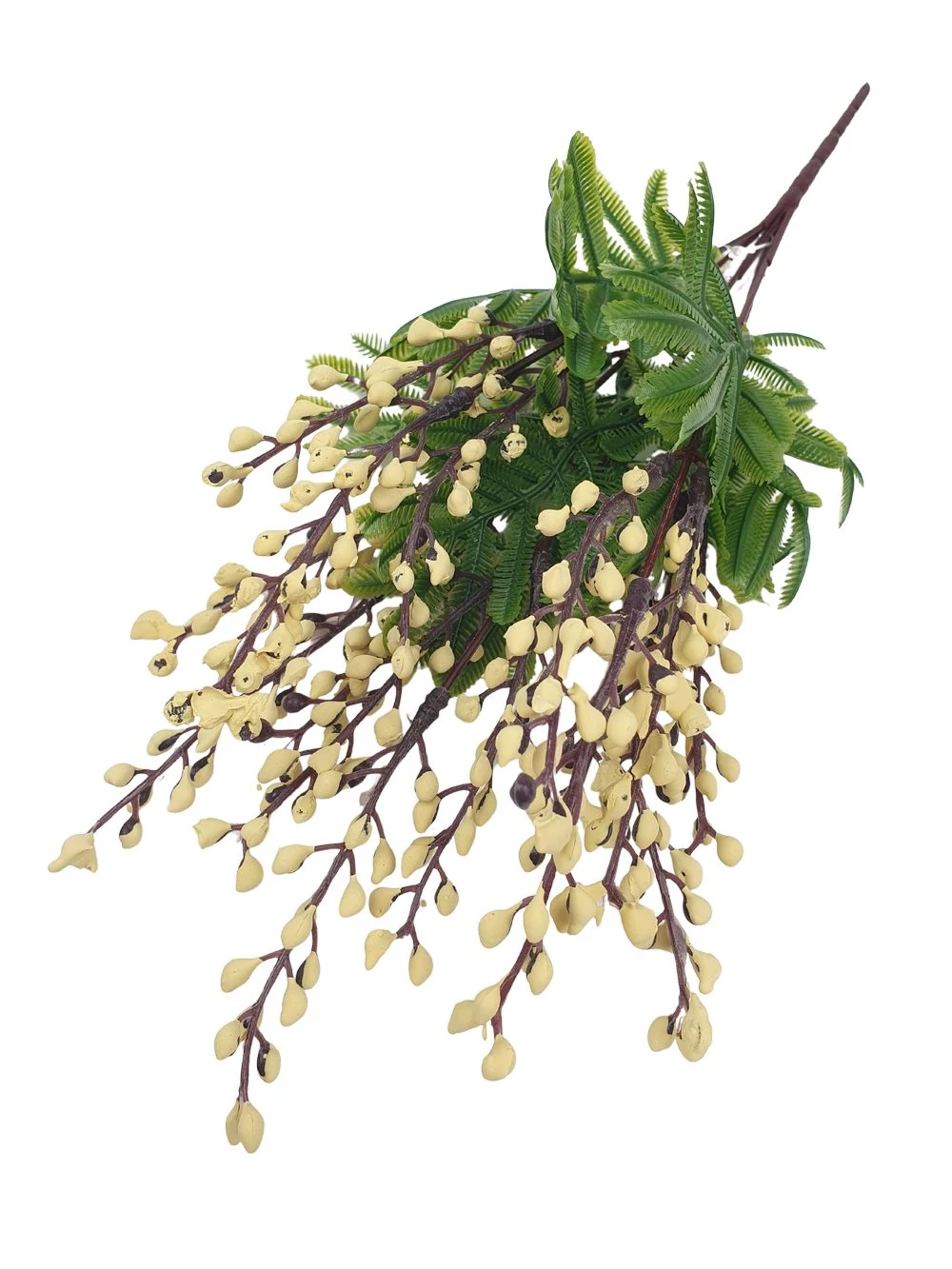 Színes bogyós műzöld csokor - Sárga