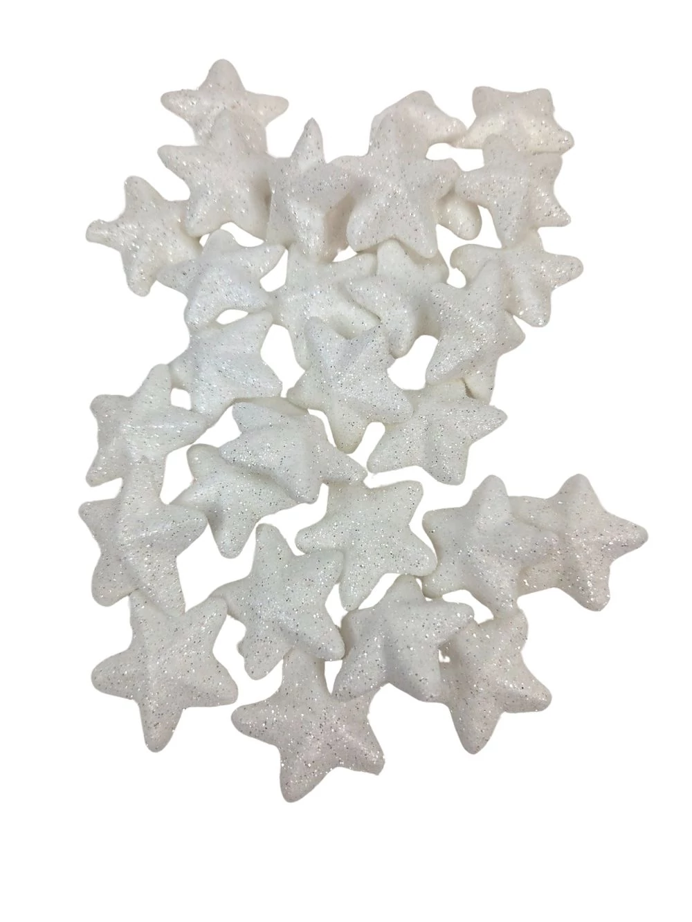 Glitteres fehér csillag 3,5 cm