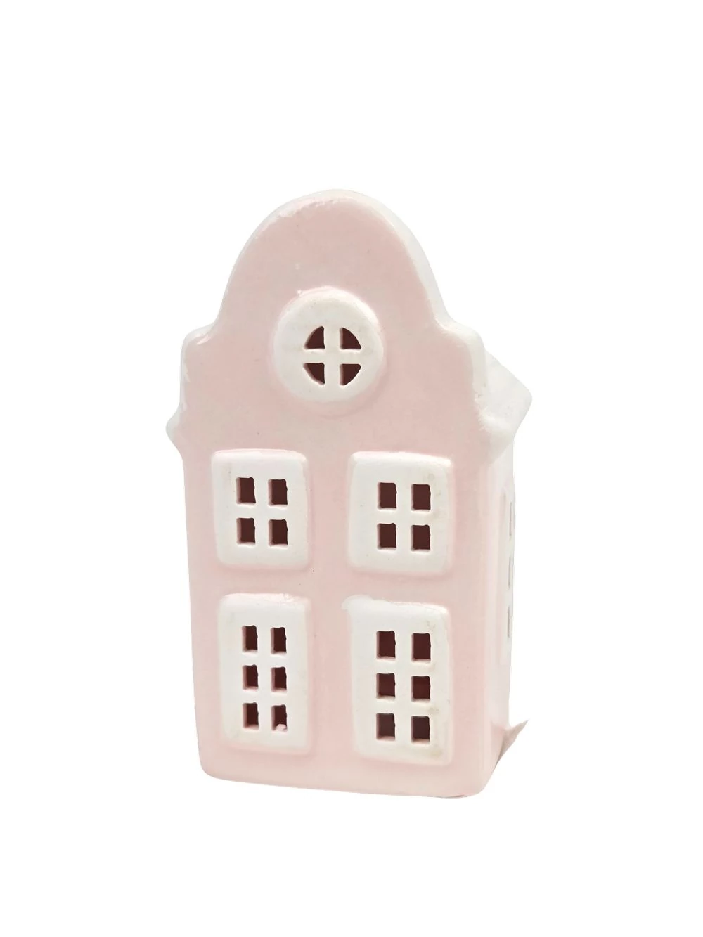Kerámia ház 11 cm - Íves rózsaszín