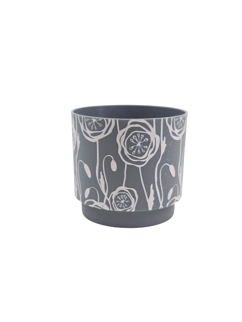 Szürke fehér mintás műanyag kaspó A