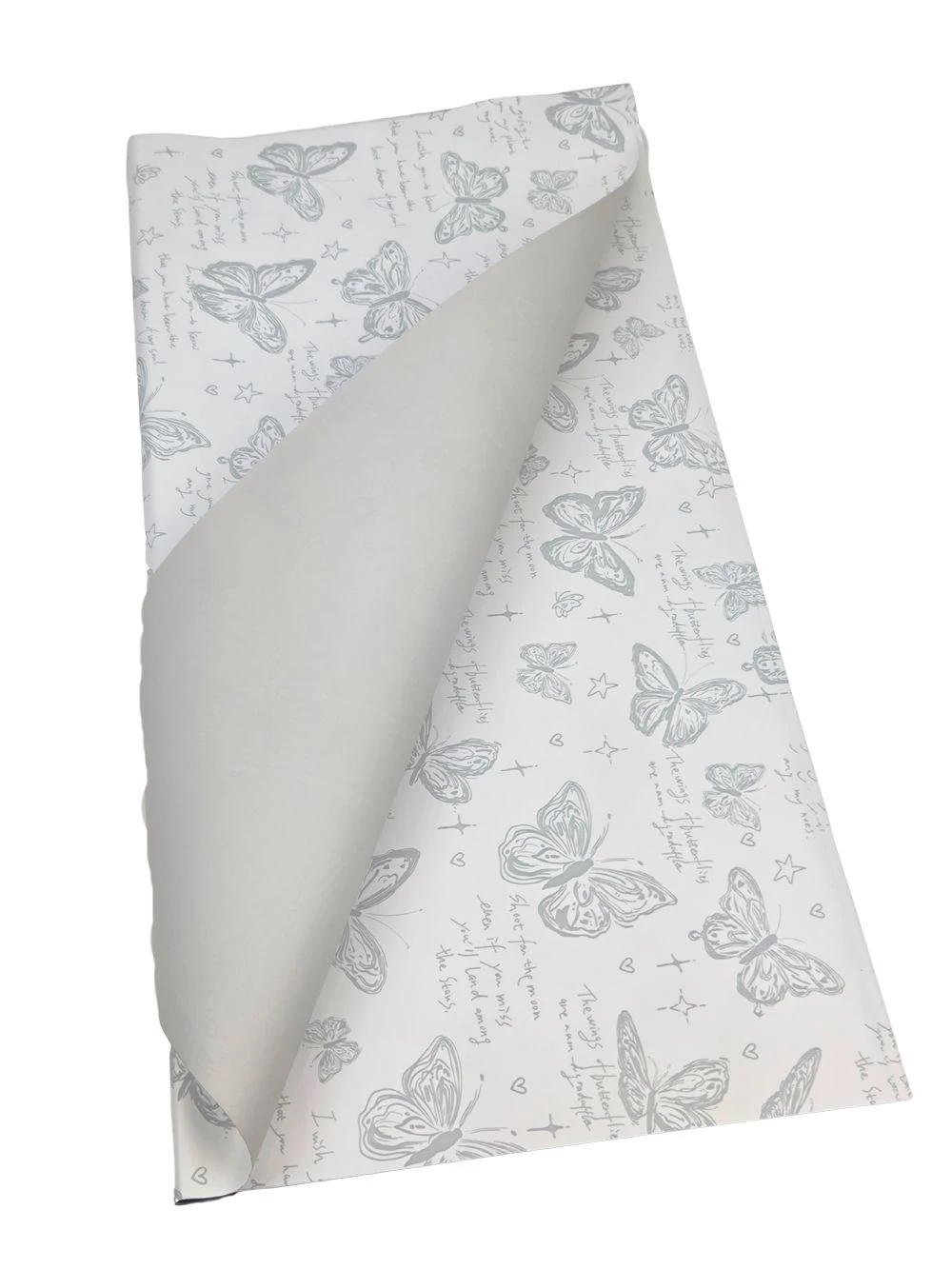 Íves fólia 57*56 cm lepke mintás - Fehér