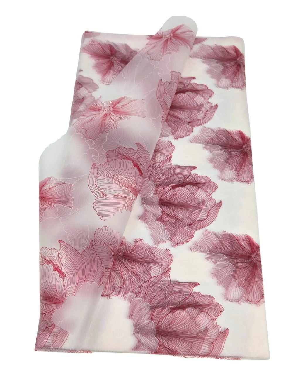 Íves fólia 57*56 cm hibiszkusz virágmintás - Bordó