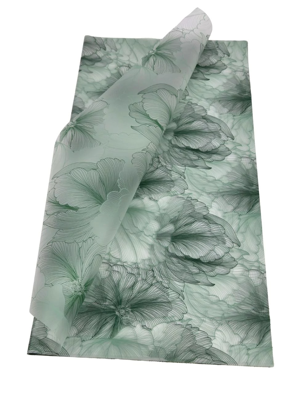 Íves fólia 57*56 cm hibiszkusz virágmintás - Zöld