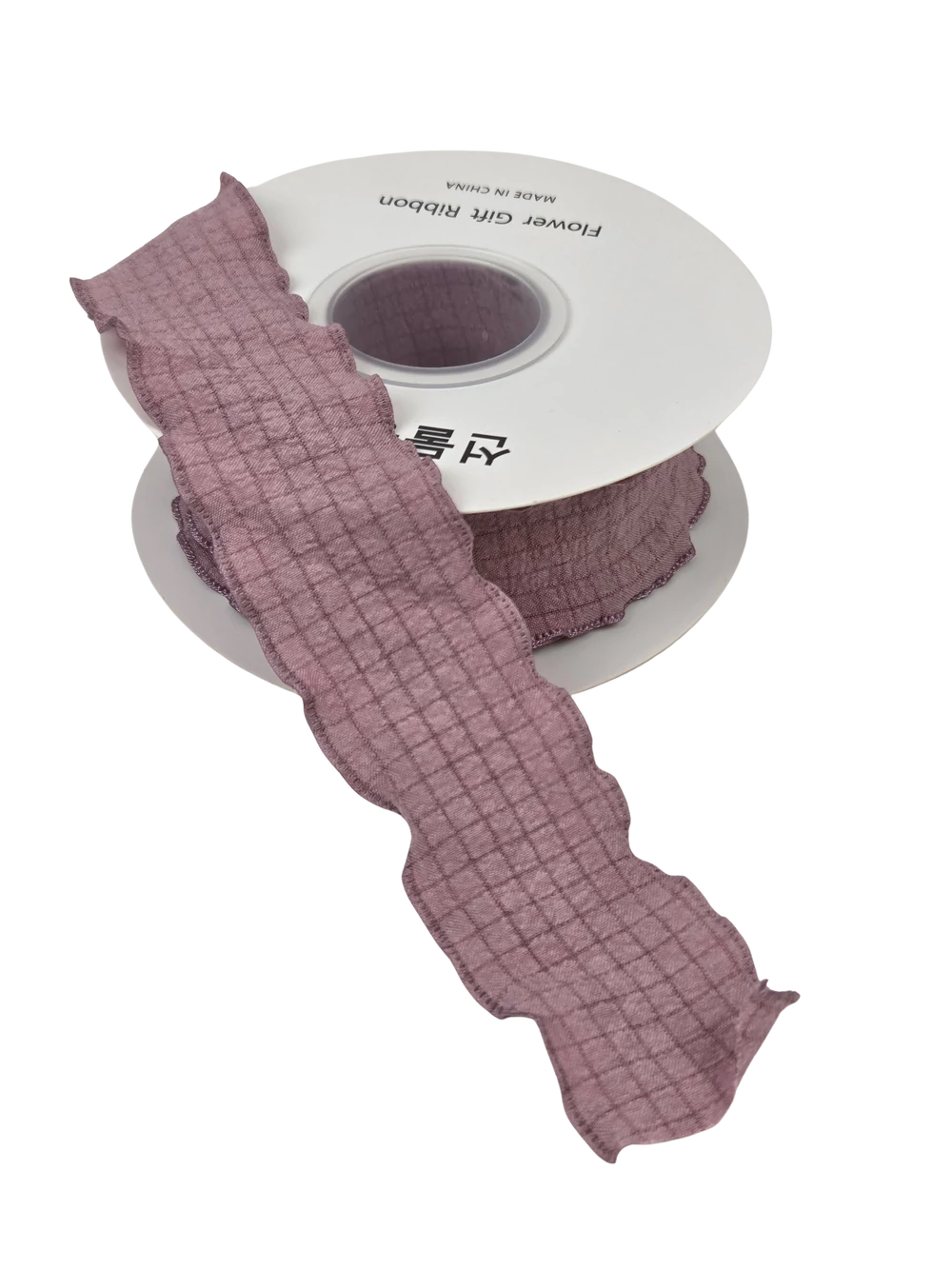 Hullámos szélű textil szalag - Mályva