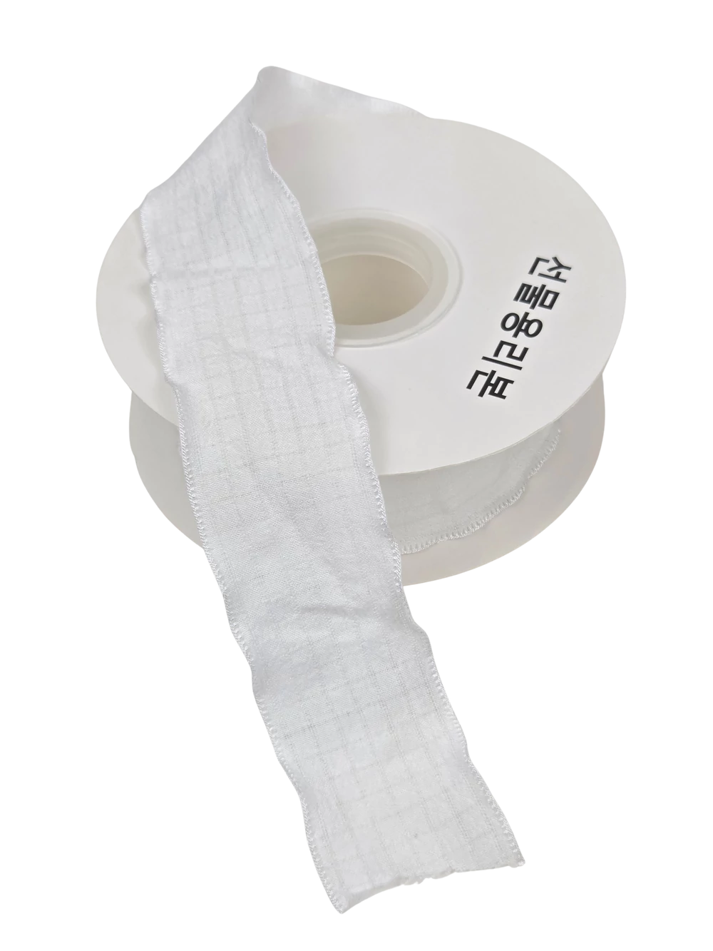 Hullámos szélű textil szalag - Fehér