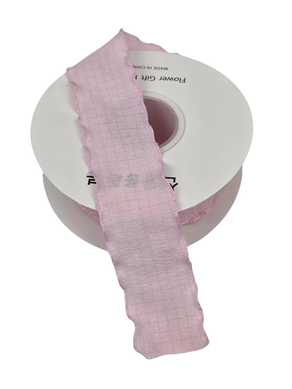 Hullámos szélű textil szalag - Rózsaszín