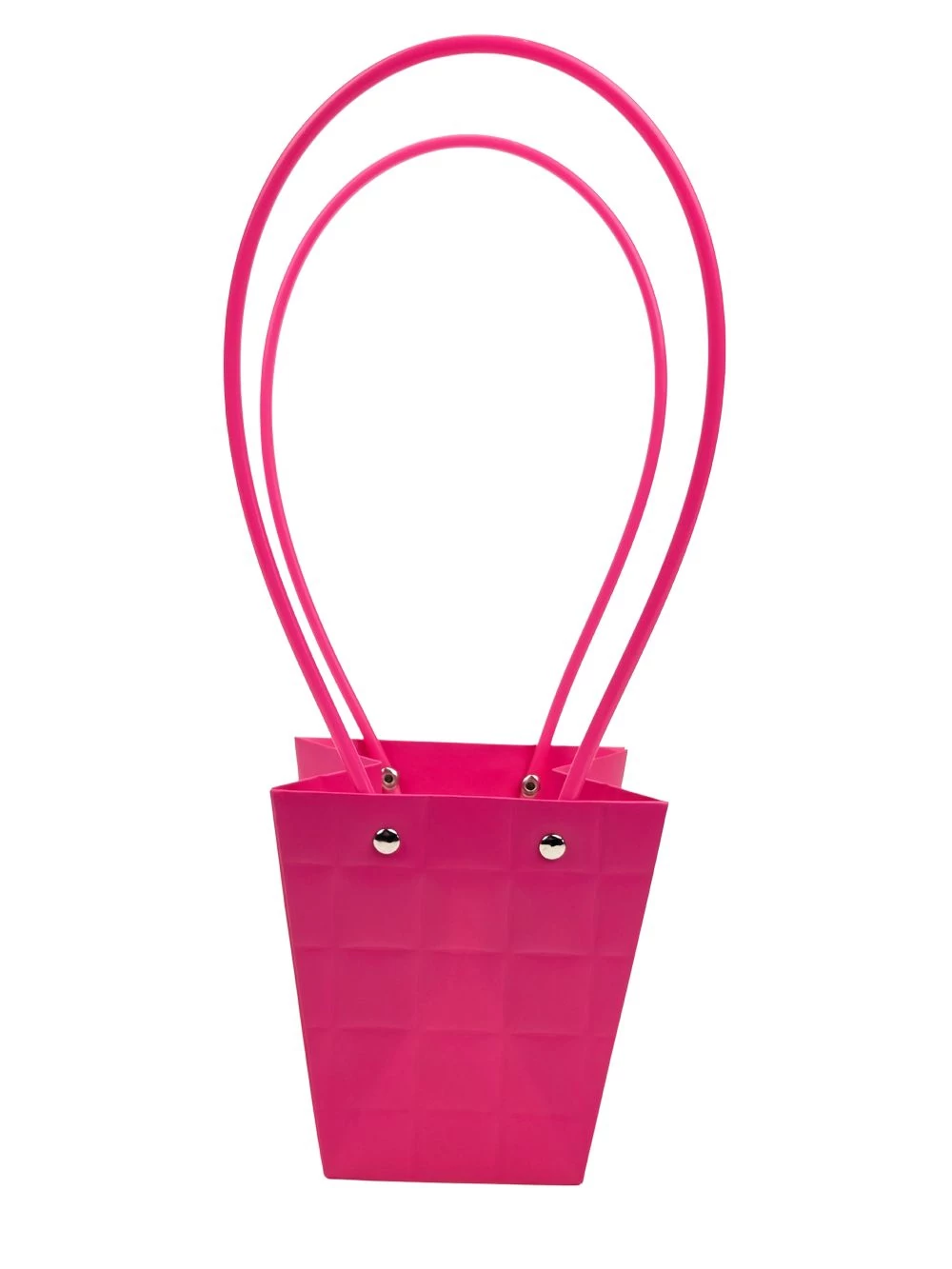 Kocka mintás virág tasak kicsi trapéz - Pink