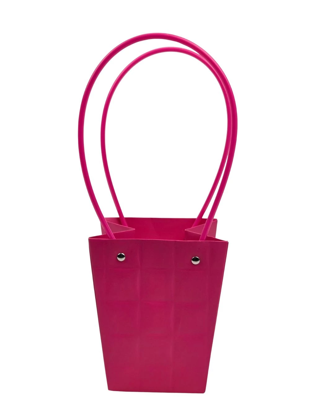 Kocka mintás virág tasak nagy trapéz - Pink