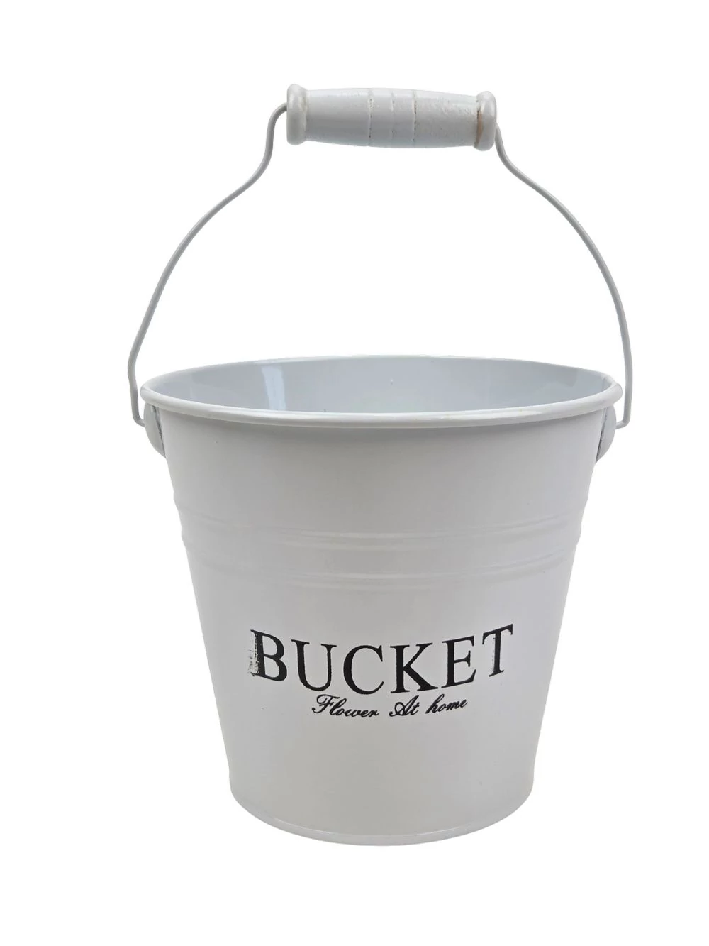 Színes bádog vödör 13 cm BUCKET - Fehér