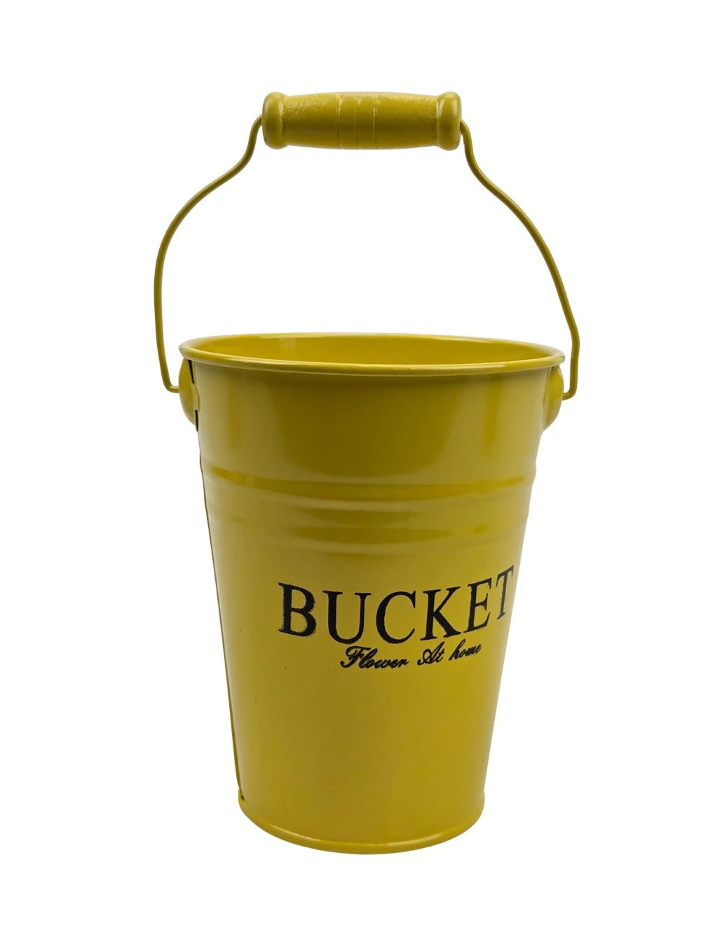 Színes bádog vödör 10 cm magas BUCKET - Sárga
