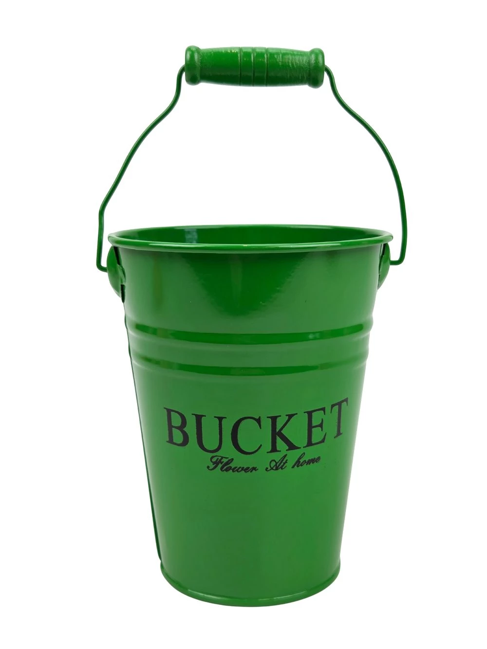 Színes bádog vödör 10 cm magas BUCKET - Zöld