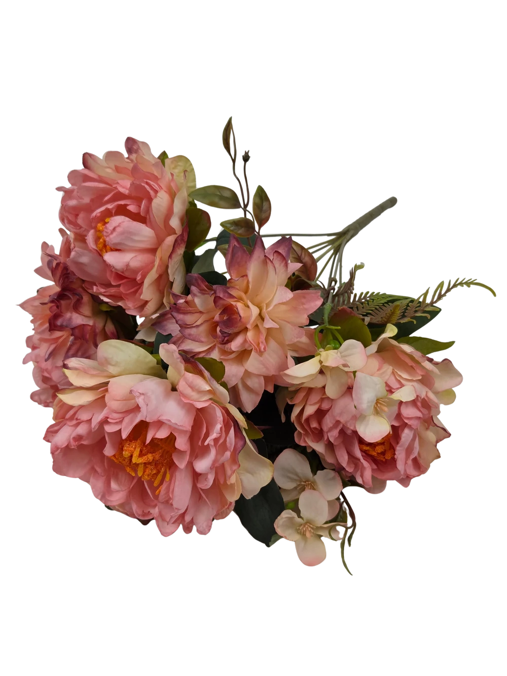 Vegyes peonia csokor dáliával - Cirmos rózsaszín
