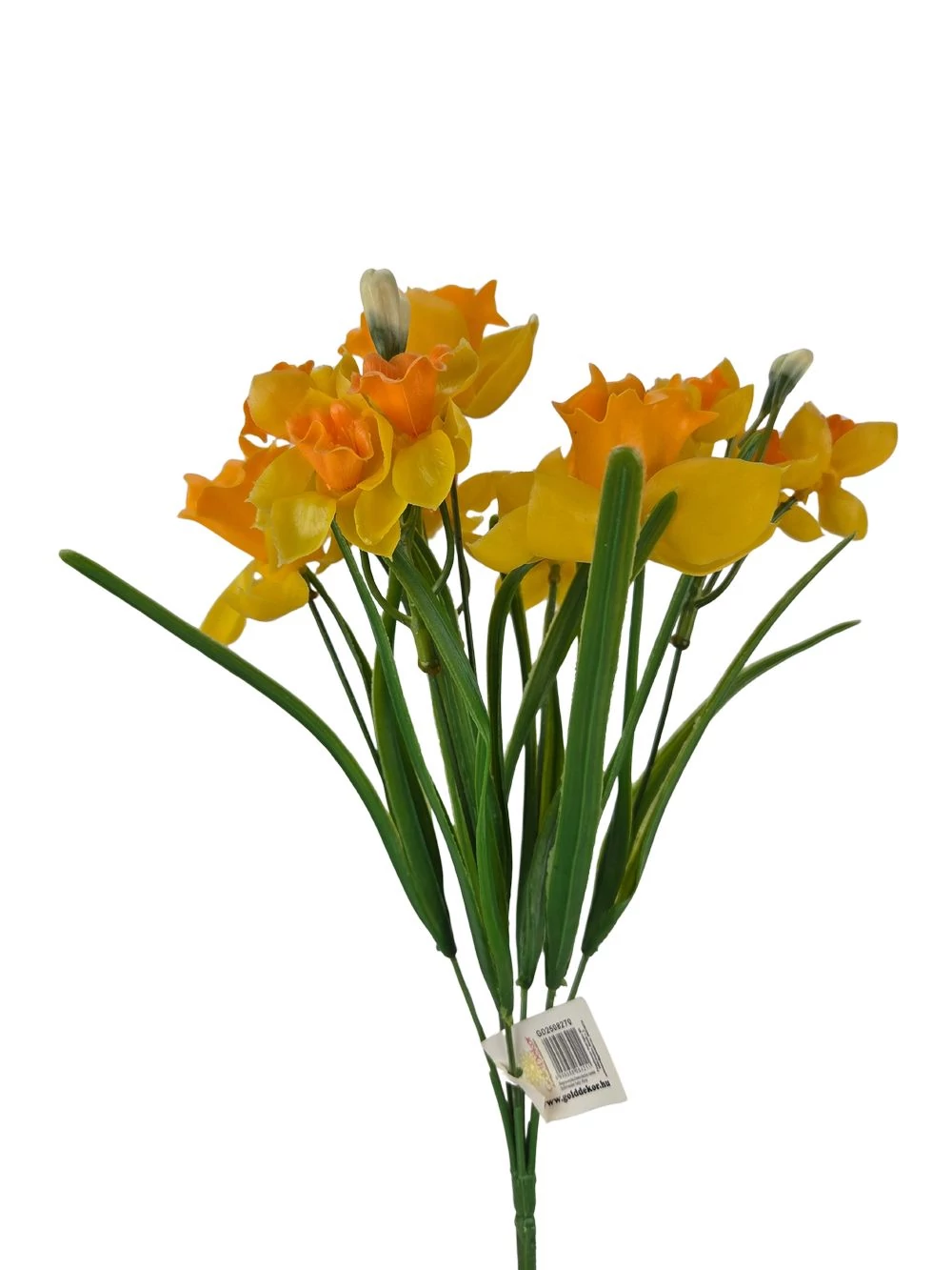 Vegyes virágú gumi nárcisz csokor - Narancsos közepű