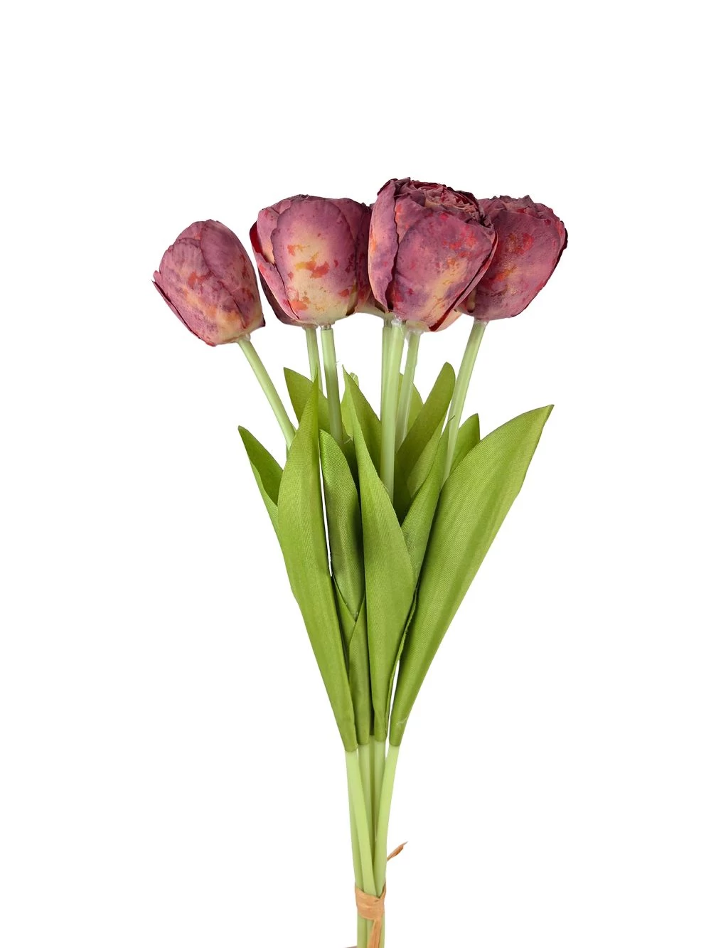 7 szálas szárított hatású tulipán csokor - Bordó