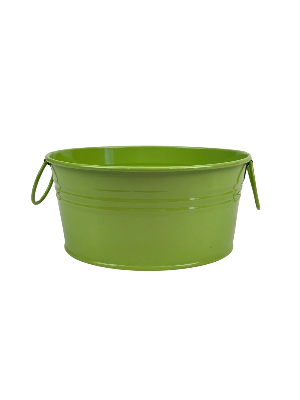 Fémfüles kerek bádog tál 15 cm - Zöld