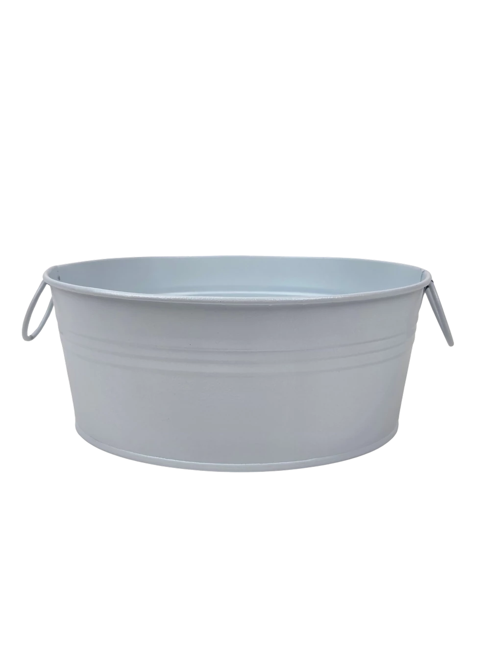 Fémfüles kerek bádog tál 20 cm - Fehér