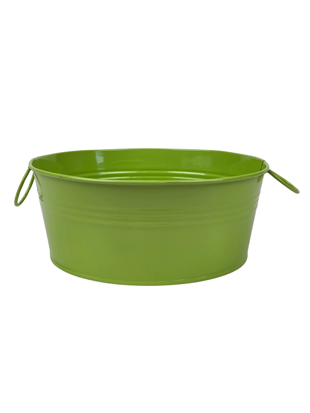 Fémfüles kerek bádog tál 20 cm - Zöld