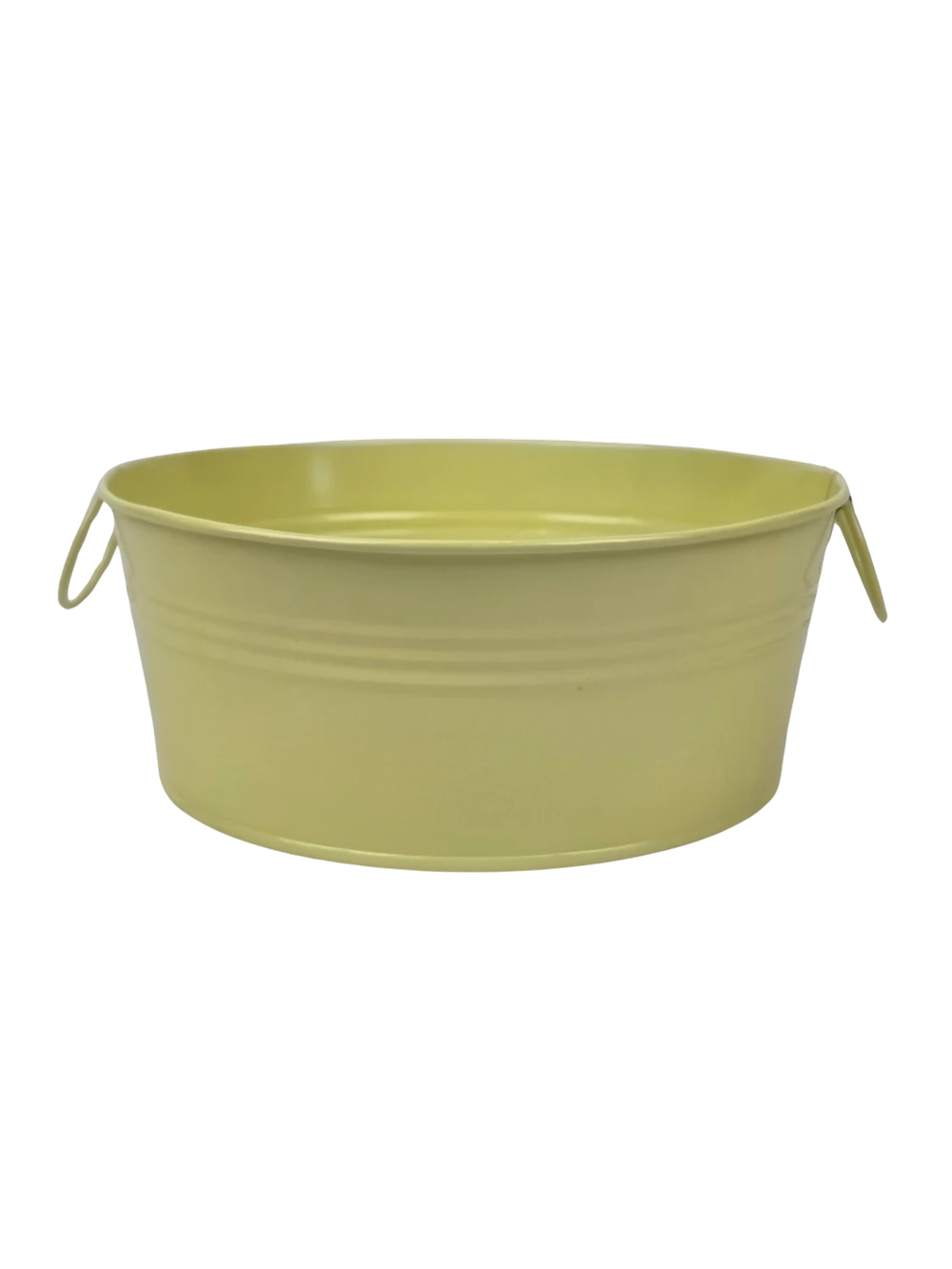 Fémfüles kerek bádog tál 20 cm - Sárga