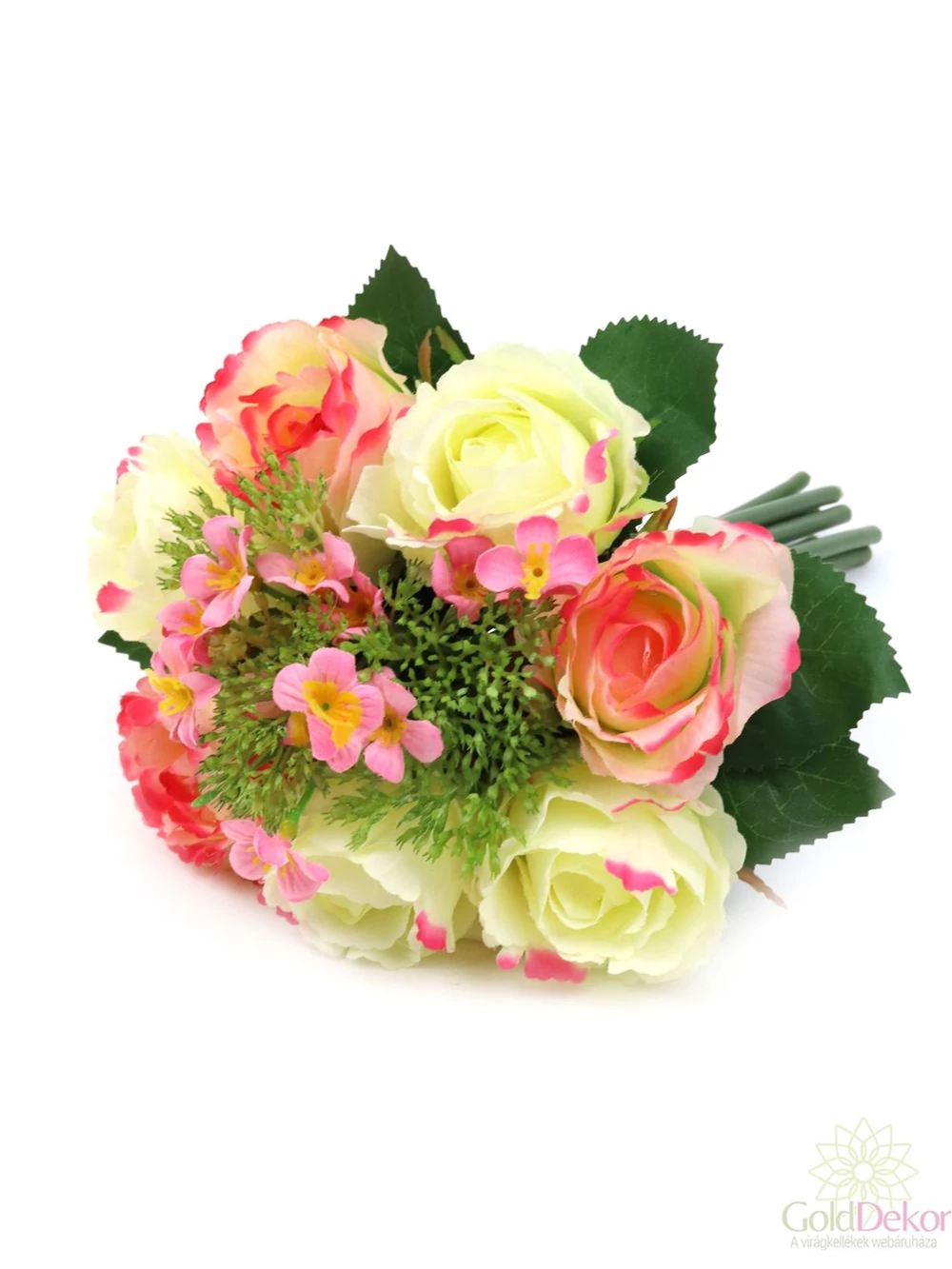 Szeldelt dekor rózsa csokor - Rózsaszín