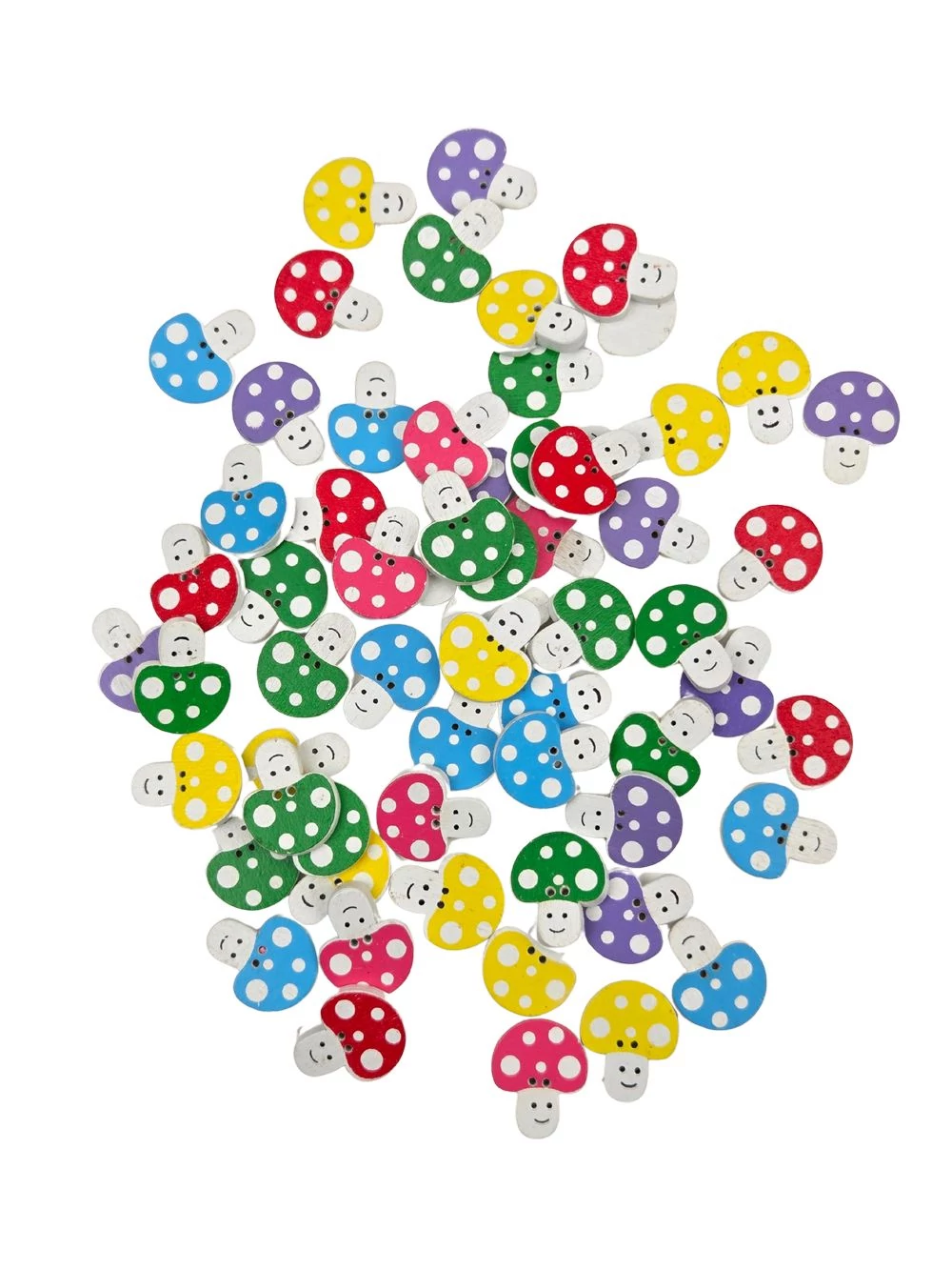 Dekor gomb - Színes pöttyös gomba