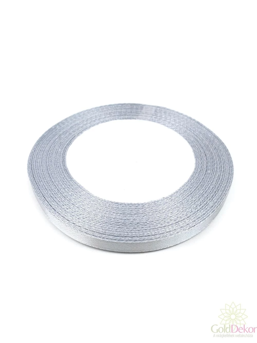 6 mm-es szatén szalag - Szürke
