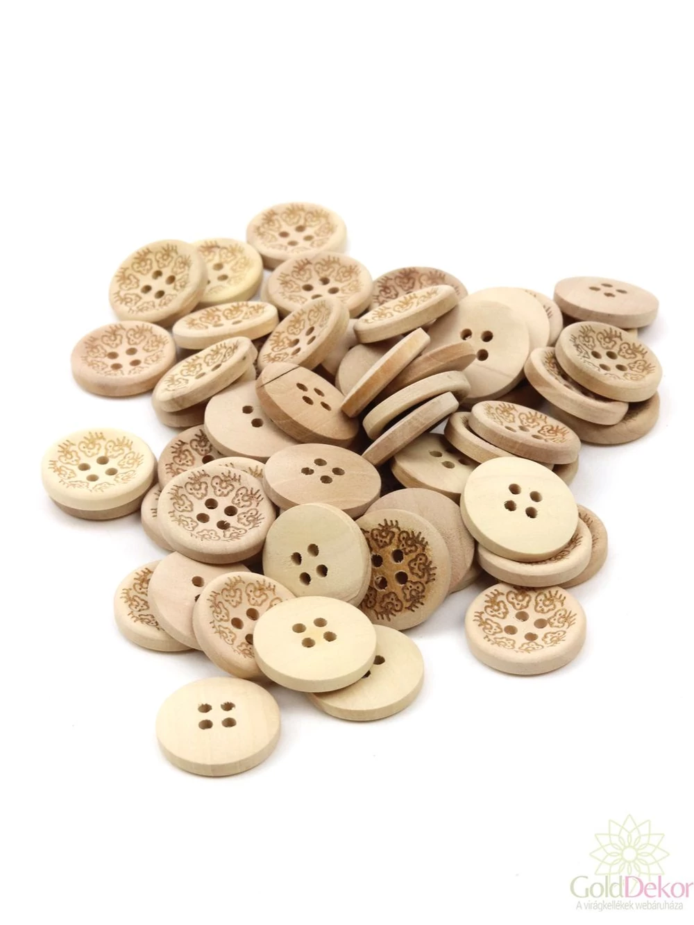 Dekor gomb - Natúr inda mintás