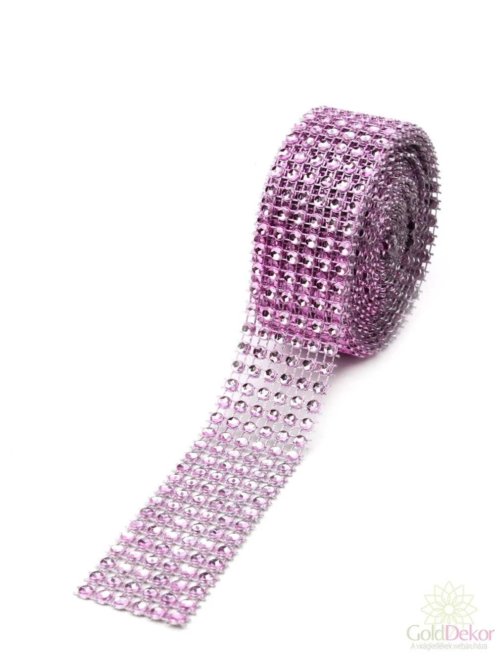 Strassz szalag sima - Rózsaszín