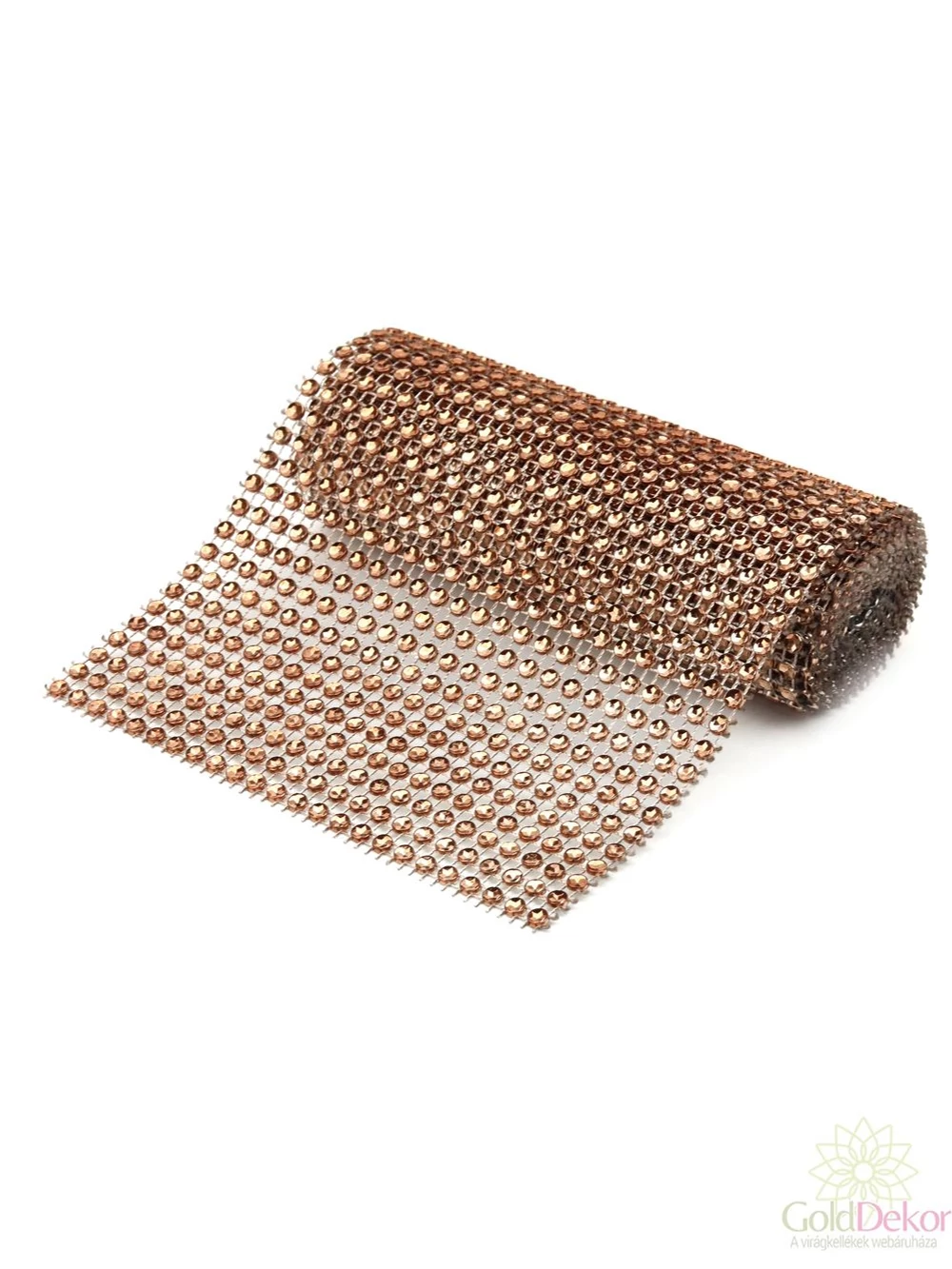 Strassz szalag széles - Barna