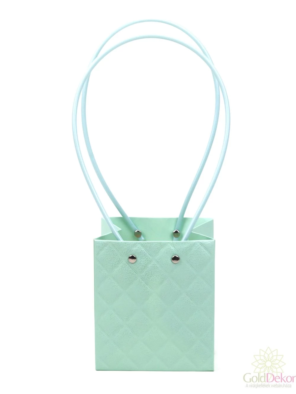 Rombusz mintás virág tasak kicsi kocka - Menta