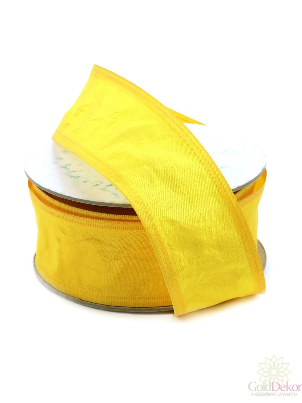 Taft szalag drótos  - Sárga