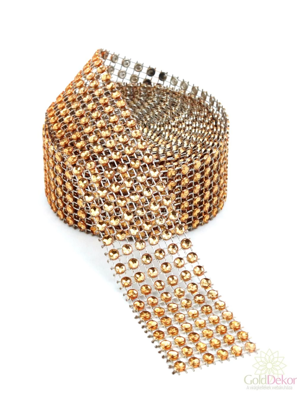 Strassz szalag sima - Bronz