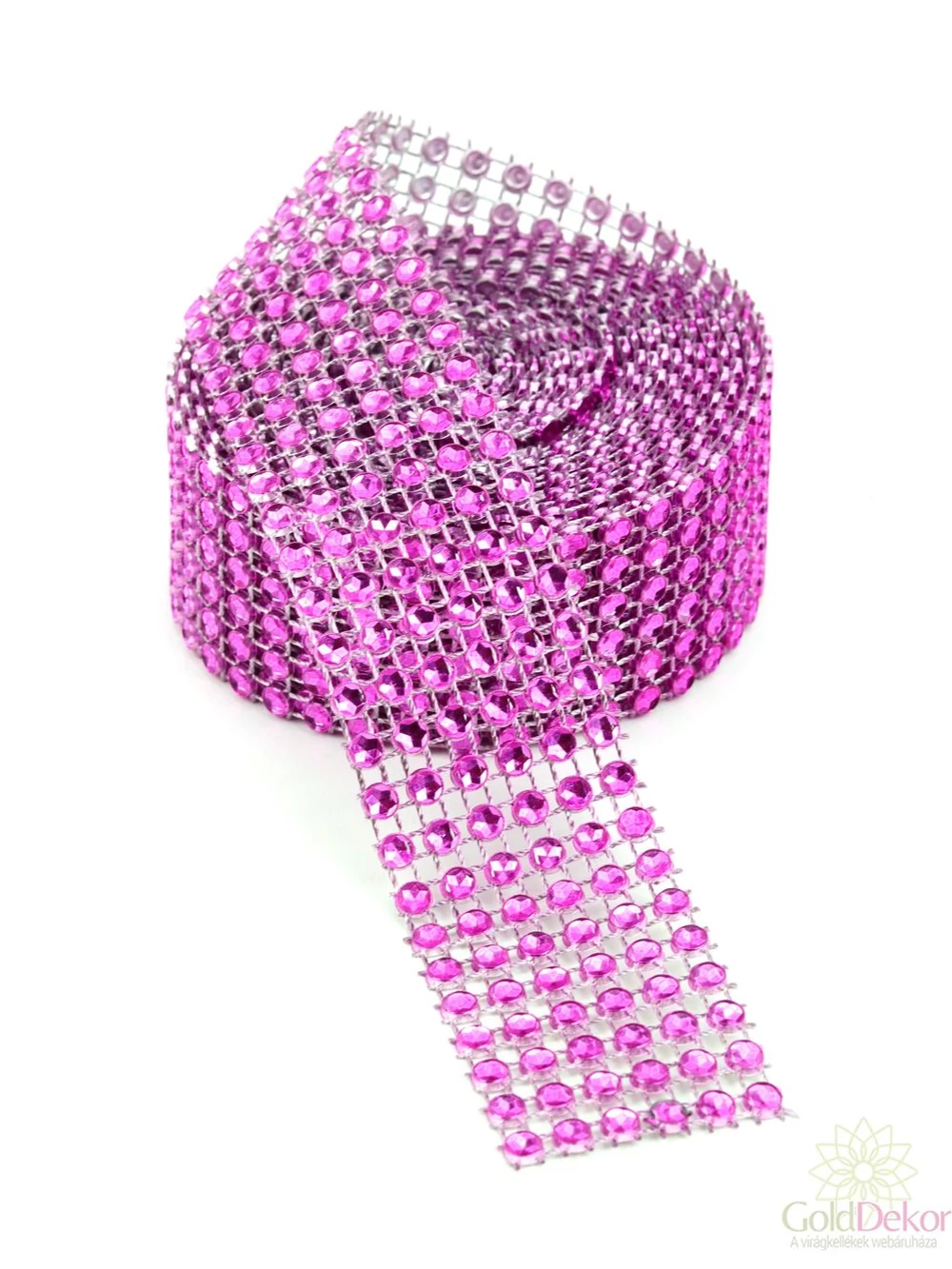 Strassz szalag sima - Pink