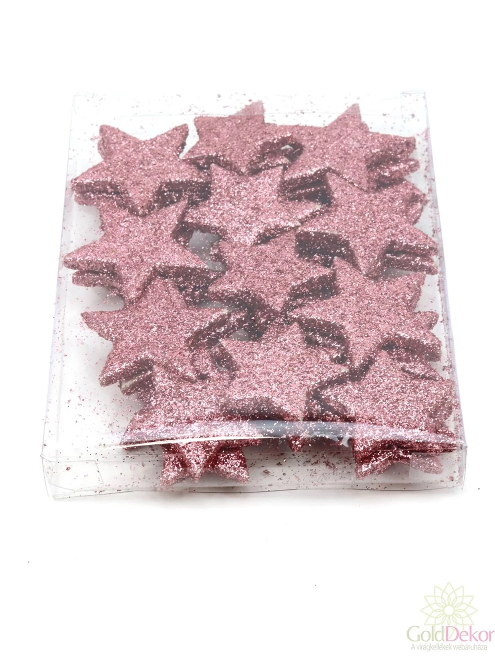 Glitteres csillag 4 cm*36 - Rózsaszín