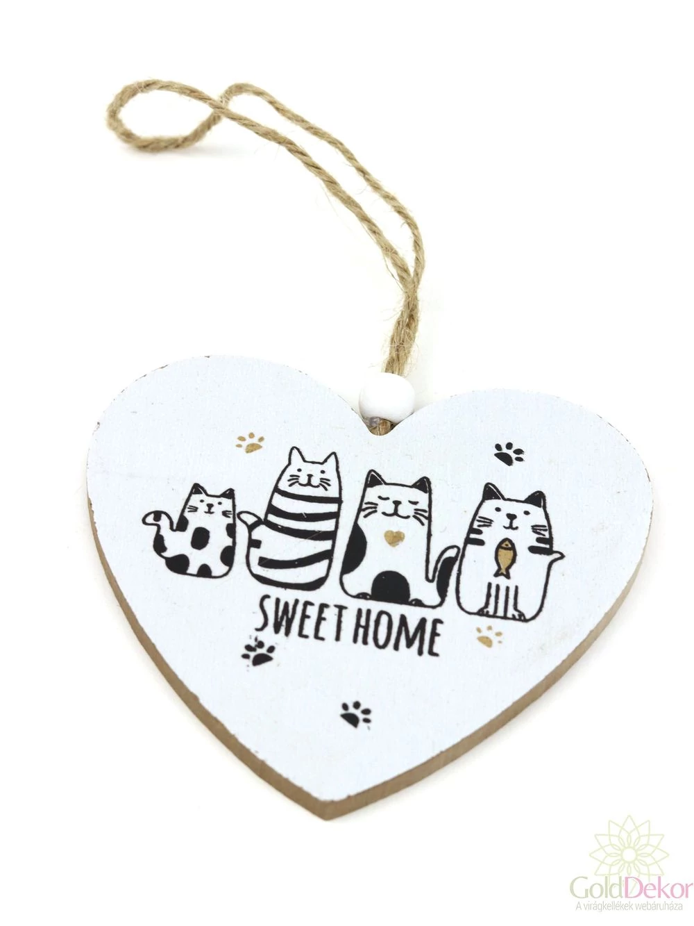 Akasztós cicás szív