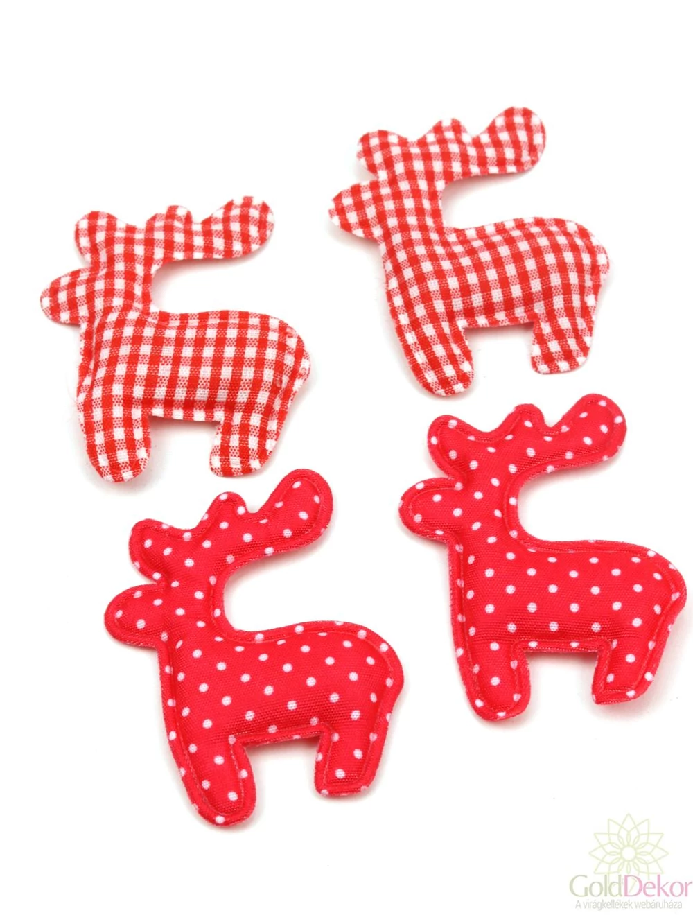 Textil piros szarvasok*4