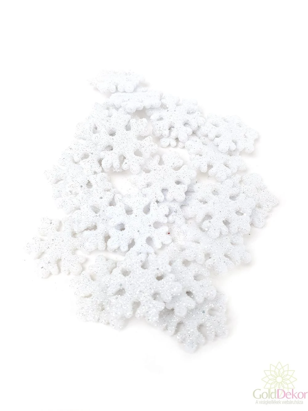 Apró műanyag csillámos hópihe*24