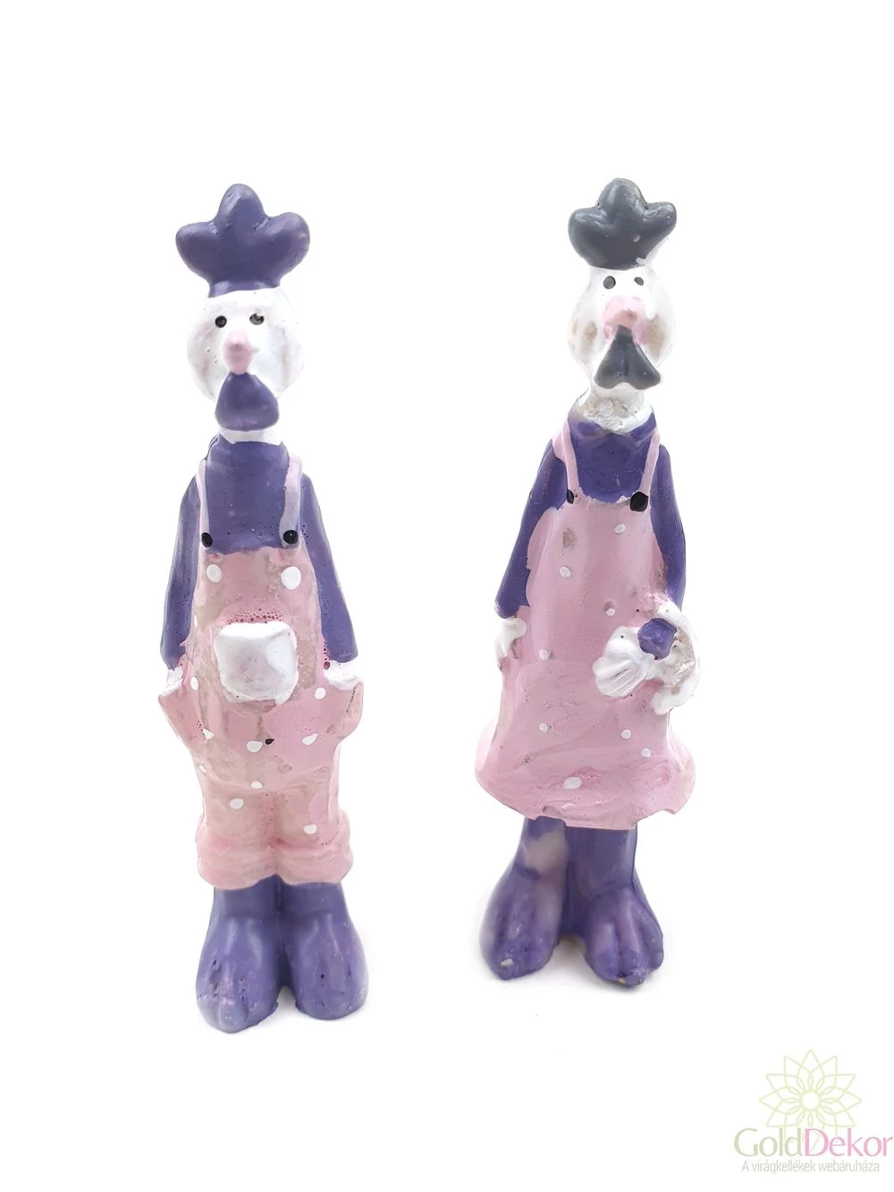 Lila-rózsaszín tyúk figura